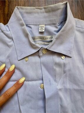 Geoffrey Beene Men’s Pale Blue Regular Fit Button-Down Dress Shirt